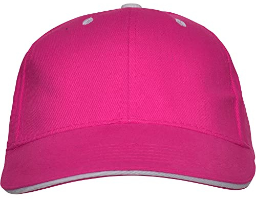 KINKIES Färgad barnkeps i 100 % bomull - Baseballkeps för flickor och pojkar, med ventilationshål och kardborreband, Färg: rosa, one size
