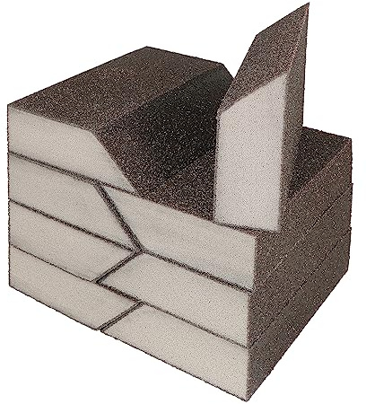 60 Grit Angled Sanding Blocks, Jamiikury Coarse Sponge Sand Block Washable and Reusable, Wet & Dry Sandpaper Block for Wood Metal Drywall and Furniture Paint - Pack of 8