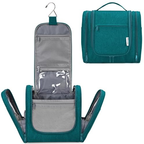 Kulturtasche Damen Zum Aufhängen Kulturbeutel Herren, Waschtasche Zum Aufhängen Damen Kosmetiktasche für Frauen & Mädchen (Blau Grün)