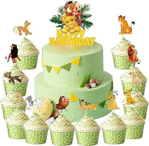 König Der Löwen Tortendeko, Simba Kuchen Deko, 13PCS König Der Löwen Cake Topper, Tortendeko König Der Löwens, Lion King Cupcake Toppers, Happy Birthday Tortendekos