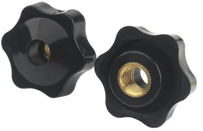 Flügelmuttern und -schrauben, M4 M5 M6 M8 M10 M12 handfest anziehende Muttern Griffgewinde Stern schwarz manuelle Rändelmutter (Farbe: blindes Ende, Größe: M12 (Kopf 48 mm) 5 Stück) ( Color : Through-