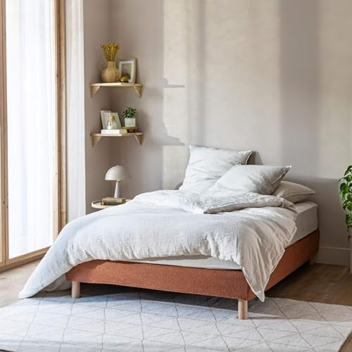 Cache-sommier Bouclette intégral Terracotta 140x190