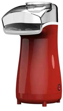 hxoity Home Stovetop Popcorn Popper Electric Popcorn Maker No Oil Personal Small Popped Machine Hot Air Popper High Popping Rate for Movie Night Kids Party Healthy Snacks