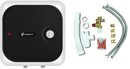 Sannover Chauffe Eau Electrique ADROS 15L Sur Evier Kit d'Installation Complet NF