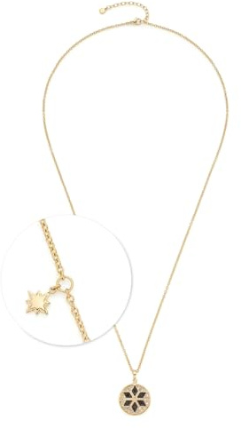 JEWELS BY LEONARDO Halskette Biella, lange Kette aus goldfarbenem Edelstahl, Sternmotiv mit schwarzen und klaren Glassteinen, 70-75 cm Länge, Schmuck Geschenk, 024365
