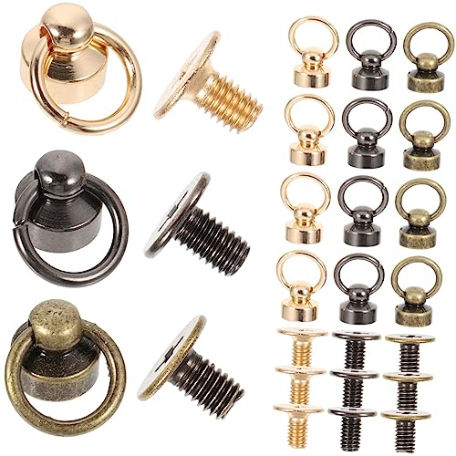 SEWOART 60pièces Rivets à Tête Ronde Vissée Avec Anneau De Tirage Pour Diy Studs Métalliques Pour Étuis De Téléphone Accessoires Artisanat