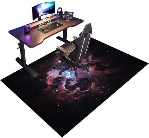 Bodenschutzmatte Stuhlunterlage für Gaming Stuhl & Bürostuhl, Kratzfest-Unterlage für Teppich & Hartböden, Gamer Teppich, Schreibtischstuhl Unterlage für Laminat, Parkett, Hartböden 100 x 120 cm