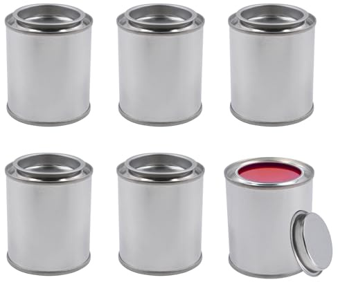 JINGHANGER 6 Stück Metalldosen Lackdose Leer mit deckel 120ml Leere Farbdose Kunsteimer Malen Farbbehälter aus Metall Tragbar Gewürzdosen Vorratsdosen für Zuhause Büro