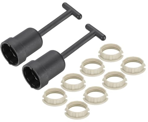 PATIKIL G9 Light Socket Rings Kit, Lamp Shade Holder Adapter 8 Plastic Ring Replacement with Removal Tool for Lamp Shade Collar Ring Retaining Ring Tool, 95mm White