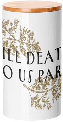 Keramiktopf mit Deckel Bambus - Dill Death do us part Plants Wild Gardening - 887 ml (30 oz) - Utensilientopf