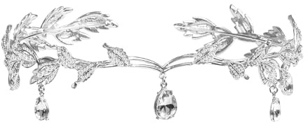 WEXFFU Prinzessin Krone Mädchen, Haarschmuck Braut Krone Damen mit Blatt & Rhinestone Hängend, Hochzeit Haarschmuck Braut Diademe, Tiara Haarreif Hochzeit für Braut Brautjungfer Mädchen (Silber)