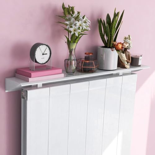 Elegante copertura per radiatore in alluminio, 14,5 cm di larghezza x 120 cm di lunghezza, installazione senza trapano, antipolvere e resistente al fumo, ideale per il riscaldamento di casa e ufficio