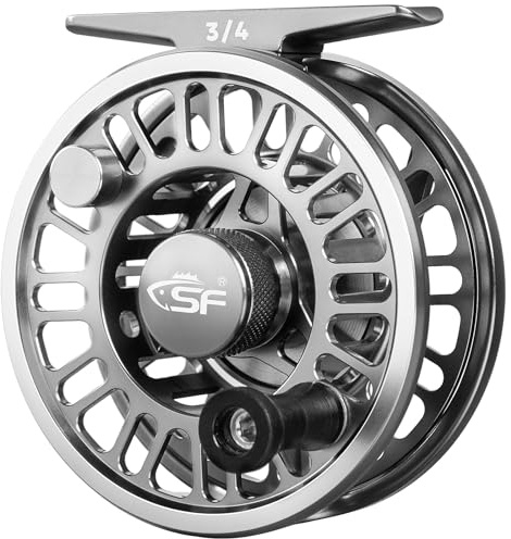 SF SF-003 Pro Fly Fishing Reel for Freshwater,Mid Arbor Design,Smooth Drag System,Lightweight Aluminum Body,3/4wt,Matte Gunmetal Gray for Freshwater Fishing