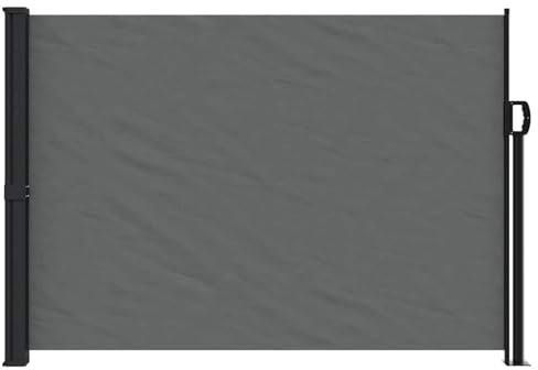 Gecheer Retractable Side Awning Anthracite 140x600cm - UV Resistant Privacy Screen for Patio, Balcony, Garden Model4004518