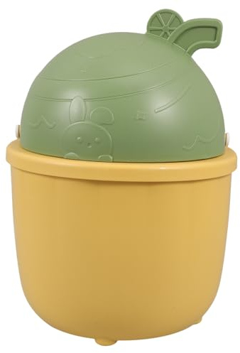 WRITWAA Mini Pattumiera da Scrivania Forma di Coniglio con Coperchio Ribaltabile Cestino Piccolo in PP Resistente e Facile da Pulire per Camera Bagno e Cucina
