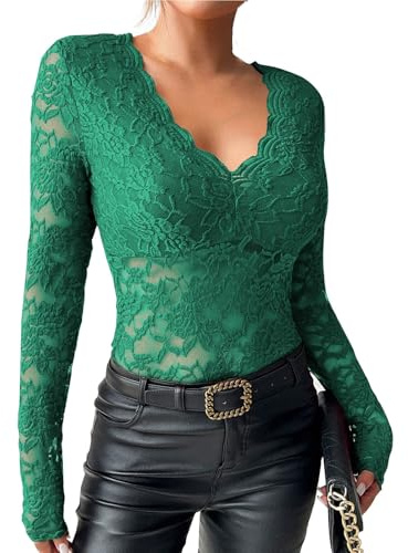 Blusas De Mujer Elegantes De Fiesta - Camisas Mujer Manga Larga Tallas Grandes Invitada Negra Coctel Club Noche Largo Evento Moda Carnaval Ropa 2#Verde Militar S