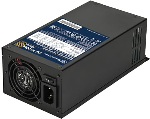 SilverStone 2U 750Rx Gold, Fuente de alimentación 80 Plus Gold 750W 2U Single con Cables fijos, SST-2U750R-GF