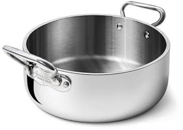 Pentole Agnelli ALUM110624 Casseruola bassa Aluinox 5ply lucido 24 cm acciaio inox