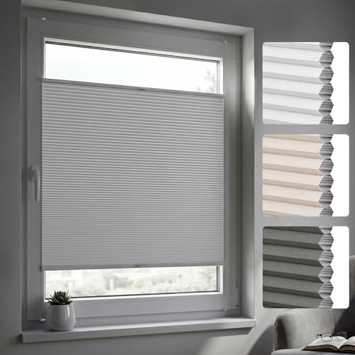 Jalousiescout Wabenplissee TDBU Klemmfix ohne Bohren, 80x120cm (BxH) Weiß | Easyfix Allday Verdunkelung Thermo Blickdicht Faltrollo Sonnen-, Sicht- & Schallschutz Plissee Jalousie für Fenster & Tür