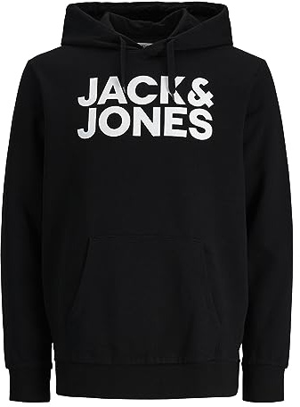 JACK & JONES Herr Jjecorp Logo Sweat Hood Noos 12137054 Luvtröja, Svart, XS