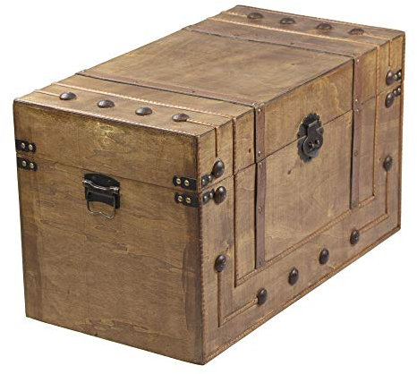 FRANK FLECHTWAREN Deko-Truhe Kolonial, groß 62 x 34 x 36 cm