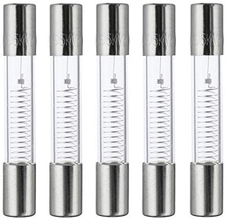 BOJACK 700 mA 5 KV 6 x 40 mm Fusibles de protección de horno de microondas de alto voltaje de soplado rápido 0.24 x 1.6 pulgadas 0.7 amp 5.000 voltios Fusible de tubo de vidrio (paquete de 5 piezas)