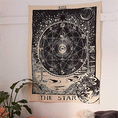 Amiiba Mysteriöser himmlischer Mittelalter Wandteppich Wandbehang Tapisserie für Schlafzimmer Wohnzimmer (Sternbild M - 150 x 130 cm)