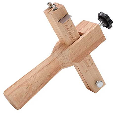 Cortador de Cuero, Biselador de Borde para Trabajo en Cuero, Juego de Herramientas Manuales de Acero Inoxidable y Madera de Pino, Accesorio para Correas y Pulido de Cinturón