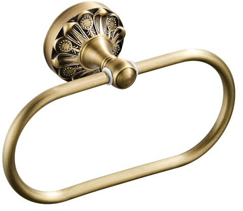 Celbon Antike ovale Handtuchringhalter Messing Material Handtuchring für Handtuchaufbewahrung Wandmontage Handtuchhalter Rack für Badezimmer Toilette (Bürstenbronze)