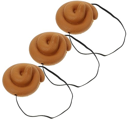 CIYODO 3 Stück Kackhut Requisite aus Flexiblem Pvc Leichte Lustige Kopfbedeckung für Halloween und Geburtstagspartys Witzige Kackspiel Hüte für Kinder und Erwachsene