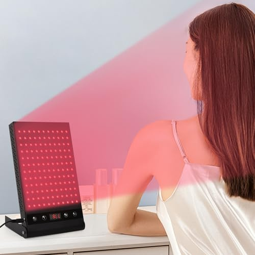 Caskunbsy Infrarotlampe Rotes Lichttherapiegerät zur Hautverjüngung mit Timer – LED Rotlicht-Wärmelampe für effektive Akne- und Anti-Aging-Behandlungen
