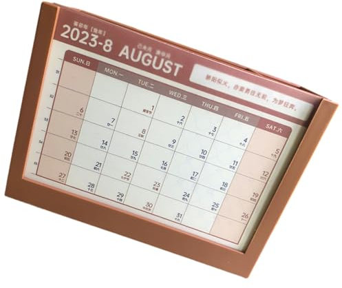 VILLCASE 2024 Desk Calendar Pen Holder Plastic Calendar Organising Box Stand Multi-Functional Desktop Organiser for Home Office Teacher Red