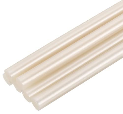 QUARKZMAN 6Pz Mini Bastoncini a Caldo di EVA per Pistola Colla a Caldo 7mm x 100mm Colla Stick Piccoli, Bianco Metallizzato