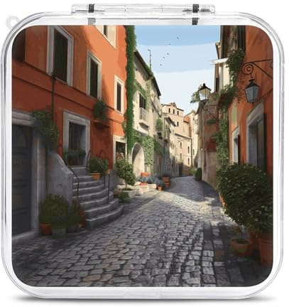 QMNBTES Street of Italy Switch Game Case Switch Game Holder Cartridge Case Storage 12 Giochi e 2 Slot per Schede Micro Sd, Valigia da Viaggio, Giochi Portatili Carta Archiviazione Carte, Guscio rigido