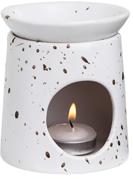 Lampe aromatique en céramique, lampe parfumée pour huiles essentielles, cire parfumée et réchaud d'encens, brûleur d'encens au design mat