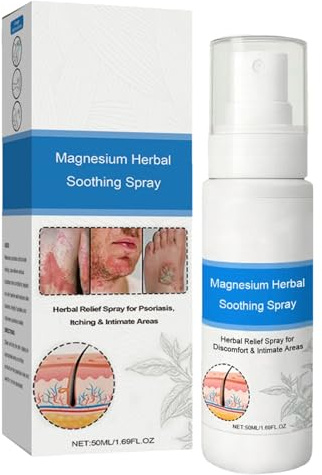 Magnesio Psoriasi E-rbe Spray, 50ML Magnesio Corpo Spray, Allevia Secchezza Lenisce Pelle Magnesios Corpo Trattamentis Sprays, Idratanti Riparatori Pelle Lenitivi Corpos Cura Trattamentis Sprays