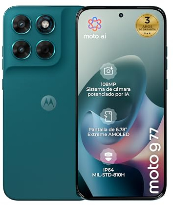 Motorola Moto g77 Pantone Shade Spruce 8GB RAM 256GB Almacenamiento Sony LYTIA 108MP 6.78 FHD+ AMOLED 5200mAh Dimensity 6400 5G