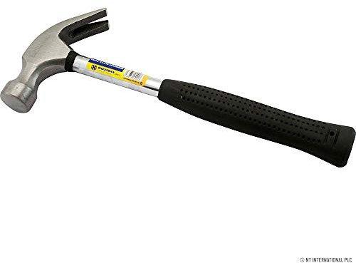 16Oz Claw Hammer - Heavy Duty, Metal Shaft Rubber Grip | Non Slip Handle, Curved Nail Steel Head, Multi Purpose Household DIY, Work Screw Nails, Durable