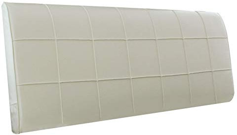HAIPENG Rückenlehne Bett Kissen Ohne Kopfteil Nachttisch Abdeckung Leder Weich Gepolstert Lendenwirbelsäule Pads Kopfstütze, 5 Farben (Farbe : Weiß, größe : 200x8x58cm)