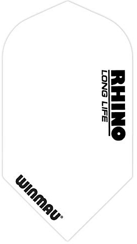 WINMAU Rhino Schlank Weiß Dart Flüge - 1 Set pro Packung (insgesamt 3 Flüge)