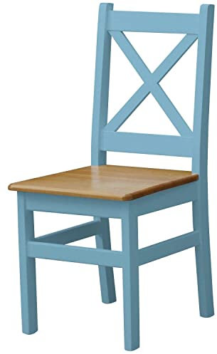 k koma Blau Stuhl Neu MASSIV Kiefer Holz -NEU Landhausstil MASSIVHOLZ (Alder)