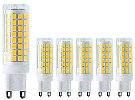 G9 Led Light Bulb,10W Dimmable Light Bulbs (100W Halogen Bulbs Equivalent),2 Pin Base102Pcs 2835SMD Chips,4000K Natural White,1500Lumen Bi Pin Base JC Type Ceramic Body CRI>90+ 120V,6 Pack