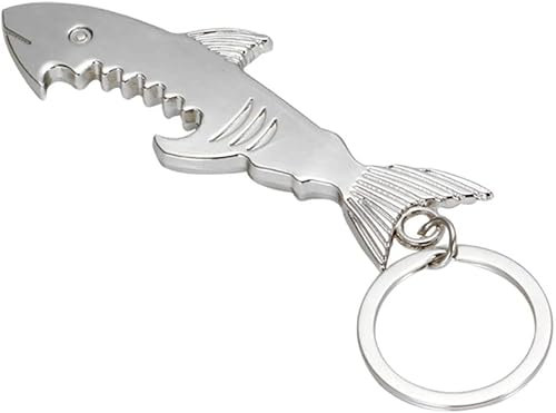 Porte-clés de voiture de dessin animé mignon, mode beaux cadeaux porte-clés chaîne1 pcs métal porte-clés de voiture requin décapsuleur style drôle créatif alliage porte-clés for clé/voiture/sac