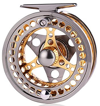 Fliegenrolle,Rolle Fliegenrollen Fliegenfischen Rolle 5/6 7/8 Angelrolle mit CNC- Bearbeitete Aluminiumlegierung Körperfliegenrollen Angelgerät (Color : Gold 5-6)