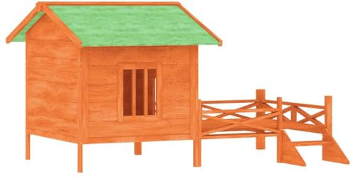 vidaXL Hundgård brun 159x120x88,5 cm massiv furu