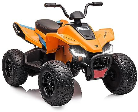 FEBER - Quad McLaren MCL 35 Liveries JL212 | Original Modell, 12V Batterie, LED Lichter, 3-6 km/h Geschwindigkeit - Kinder ab 3 Jahren - Stabil und Sicher, Kinderquad