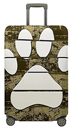 Surwin 3D Druck Reise Kofferschutzhülle Waschbare Reisetasche Kofferbezug Elastisch Kofferhülle Gepäck Cover Reisekoffer Hülle Schutz Bezug Schutzhülle (XL (30-32 Zoll),Retro-Armeegrün)