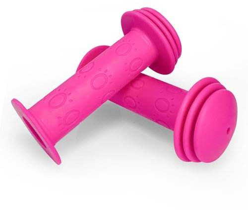 1 Paio Manopole Bici Bambino, Gomma Antiscivolo, 22mm Impugnature per Bicicletta per Bambini per Triciclo, Scooter (Rosa)