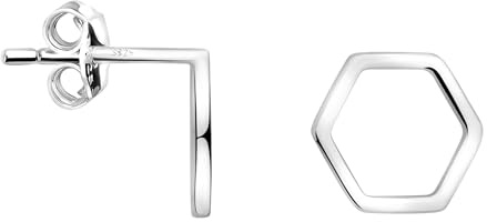 SOFIA MILANI - Damen Ohrringe 925 Silber - Sechseck Hexagon Ohrstecker