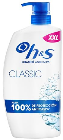 H&S Classic Champú Anticaspa 1000ml con Dispensador, para Uso Diario Hasta 100% de Protección Anticaspa, Clínicamente Probado Para Todo Tipo de Pelo y Cuero Cabelludo. Sensación de Frescor New Version